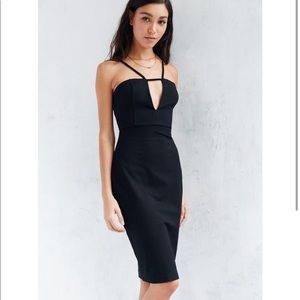 UO Silence + Noise Cutout Plunge Midi Dress